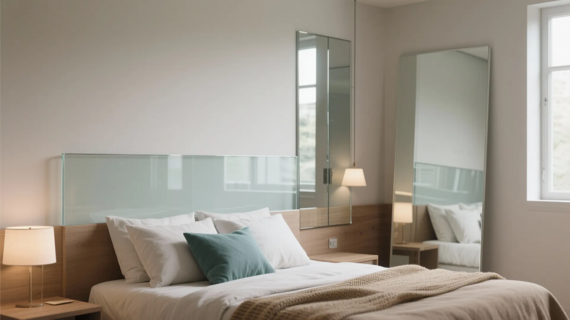 Glass and reflective accents for openness