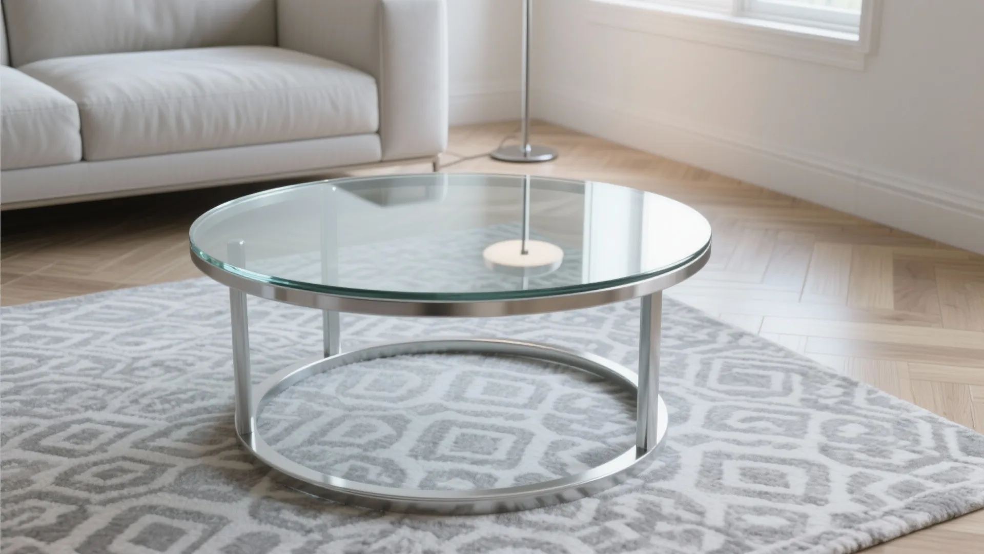 Glass-Top Rounds to Lighten the Look