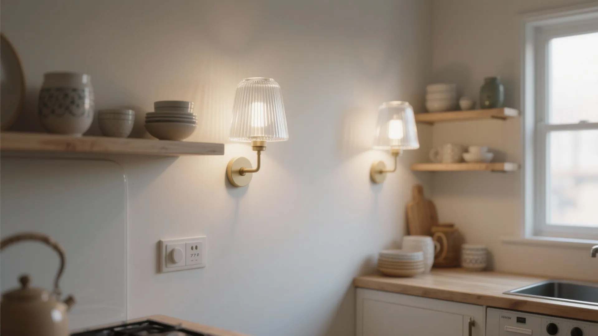 3) Glass-Shaded Sconces to Bounce More Light