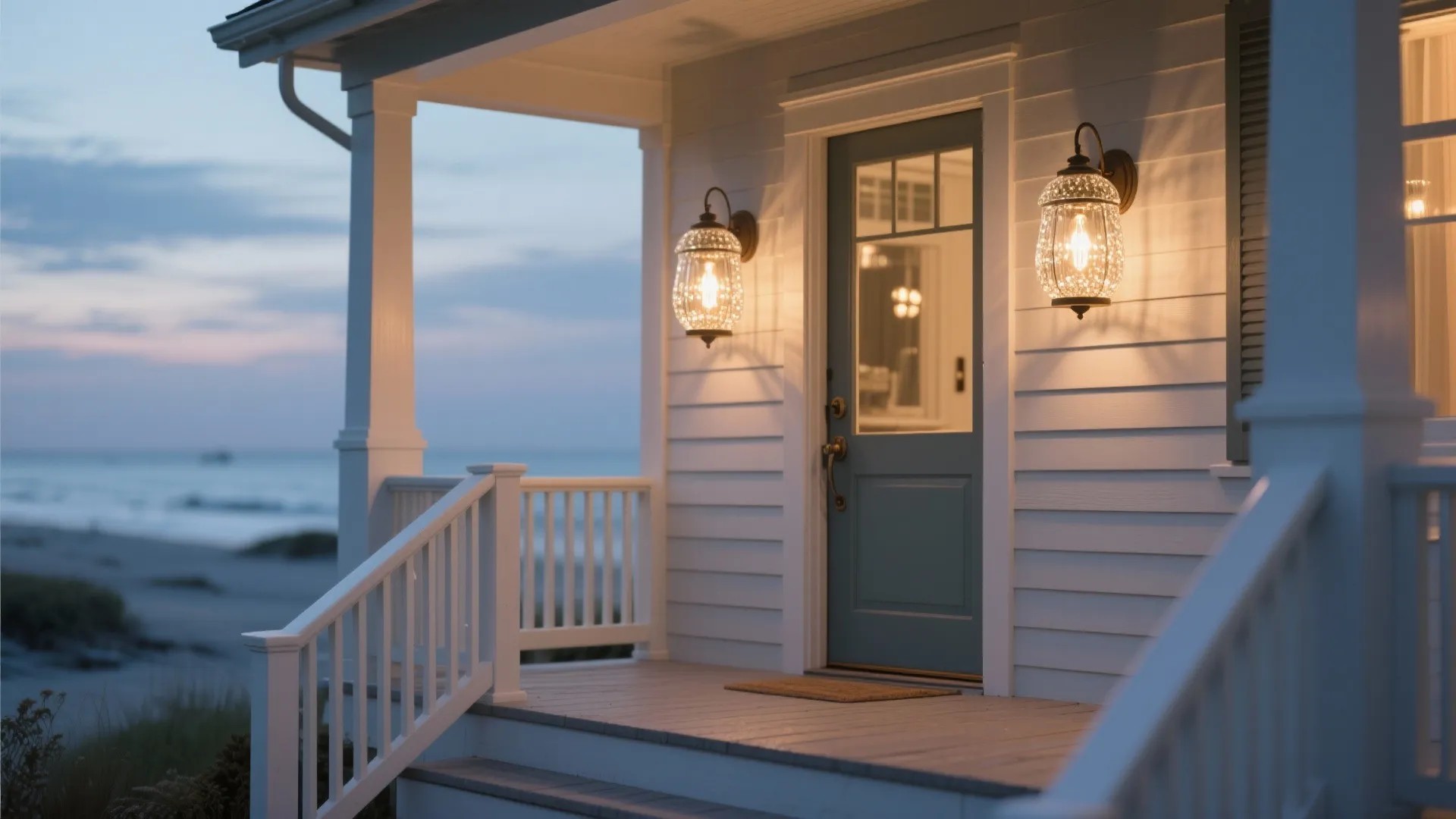 Glass-shaded sconces that enhance visibility and sparkle