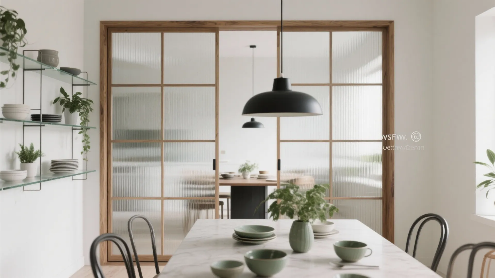 Glass Partition Zoning for Light and Flow