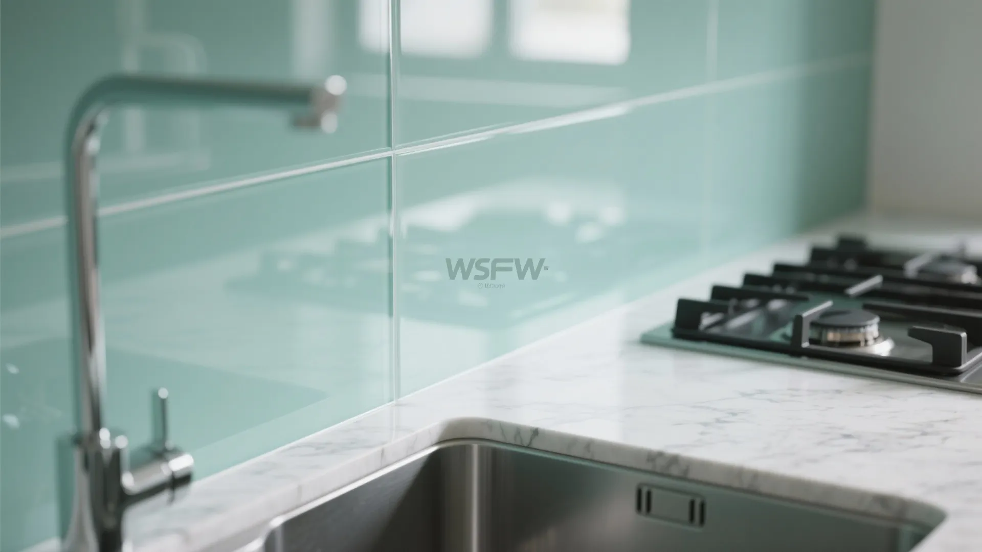 Glass backsplash for brighter, cleaner counters