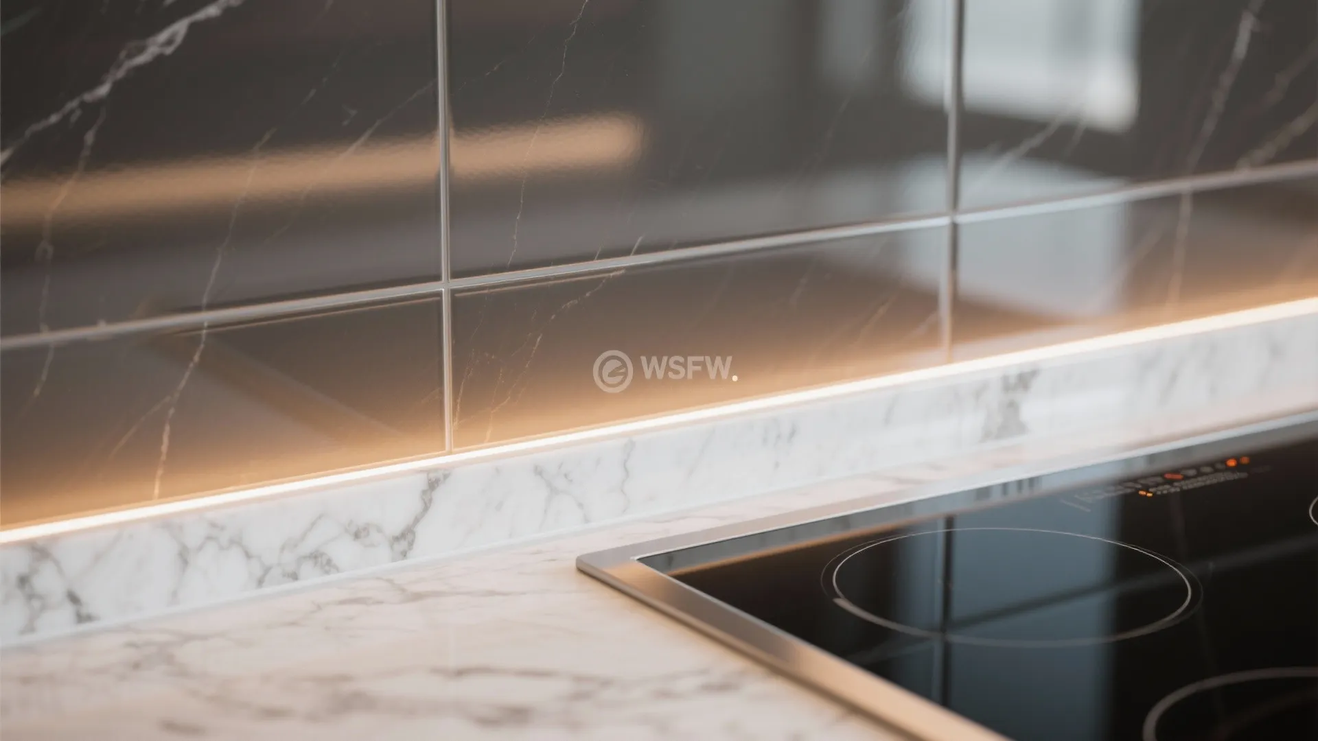 Glass Backsplash for Light and Depth