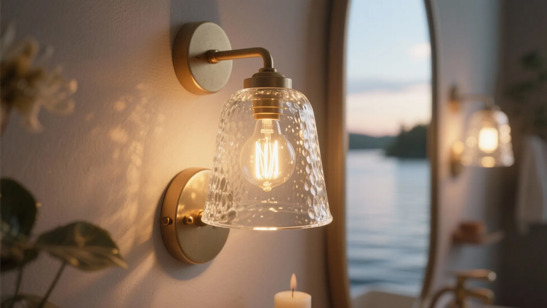 5. Glass Shade Warm-Glow Sconces