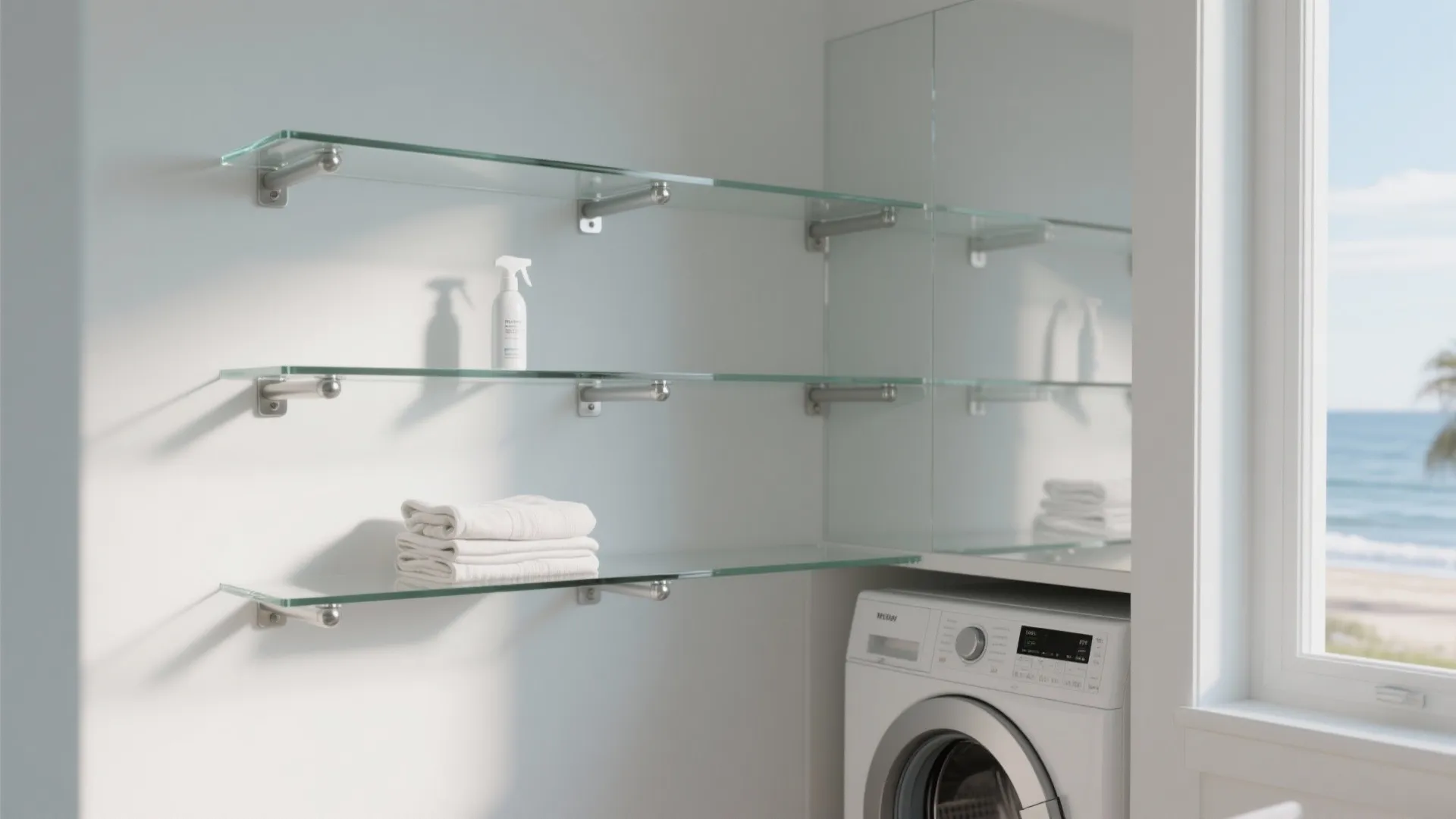 [Section: Inspiration 4] Open Glass Shelves to Keep Things Airy