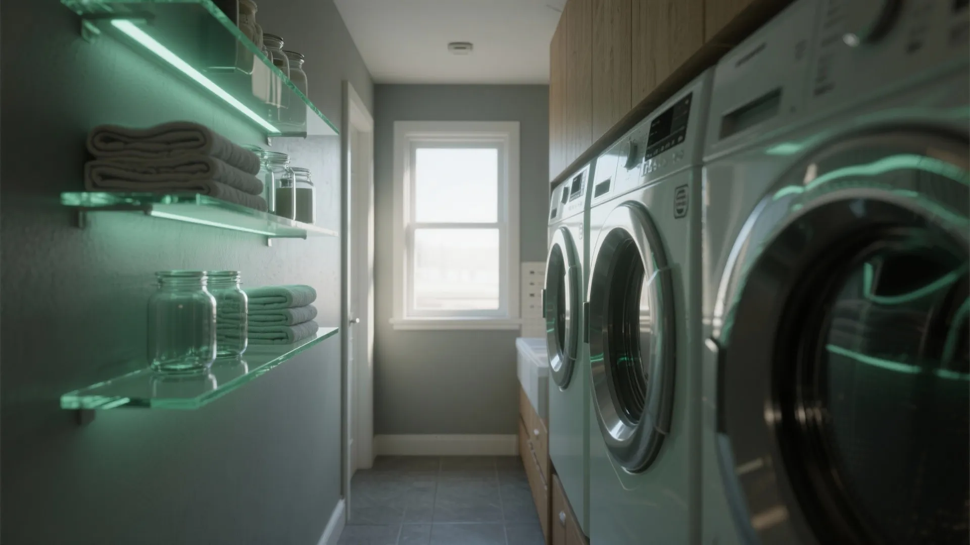 4. Glass or Acrylic Floating Shelves to Keep It Airy