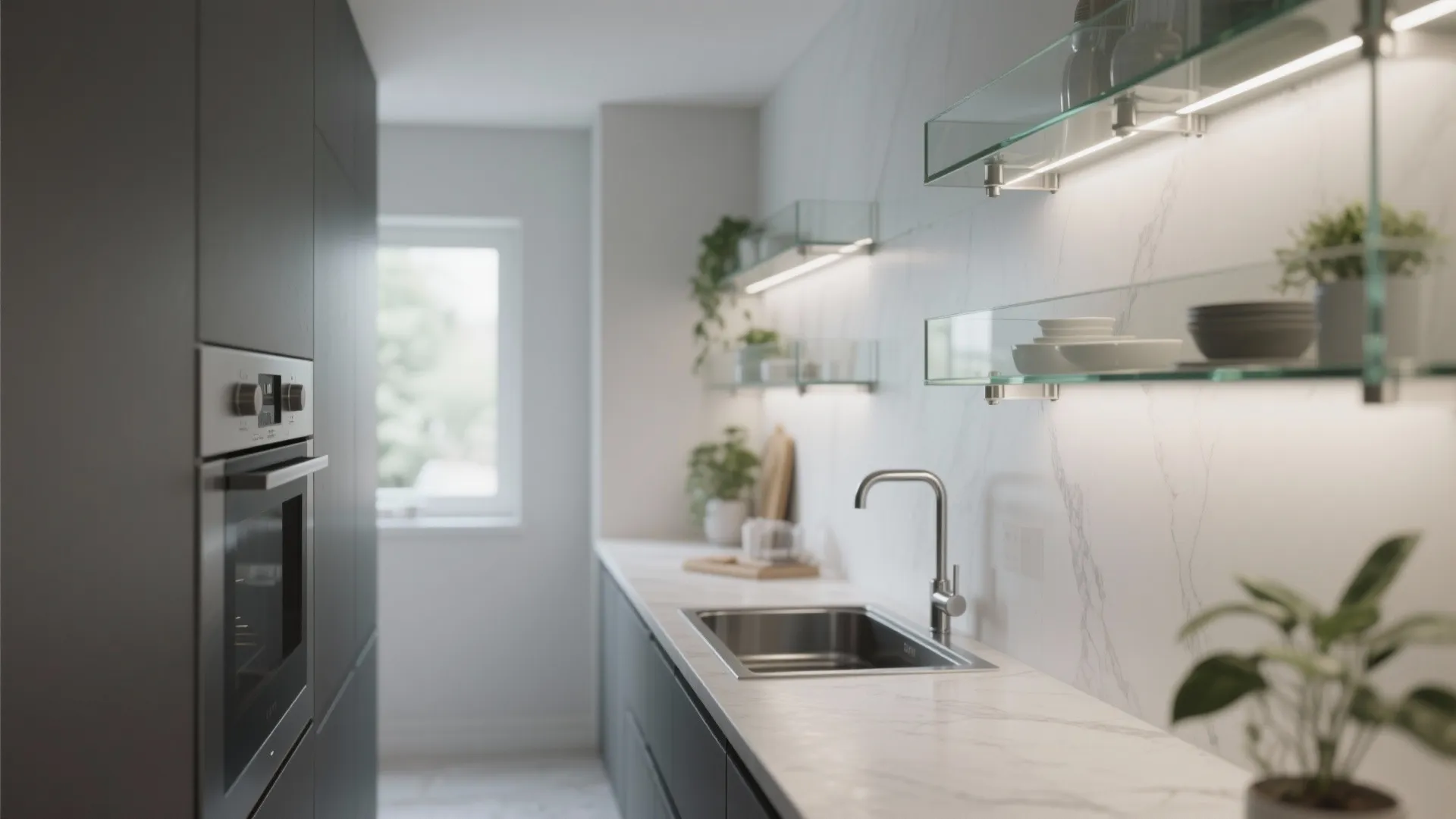 Glass Shelving and Light Channels