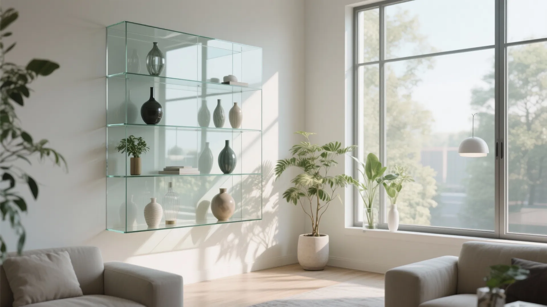 Glass Shelving for Light Flow