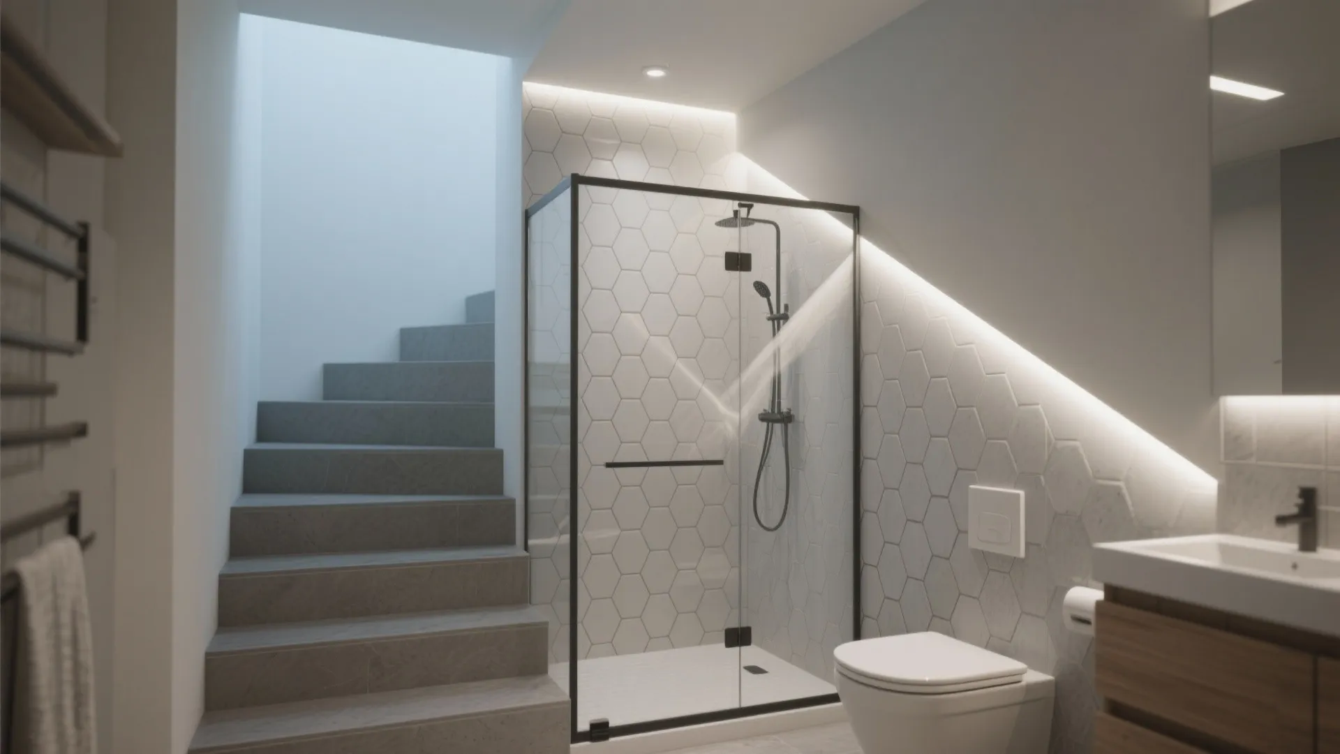 2. Glass Enclosure Shower