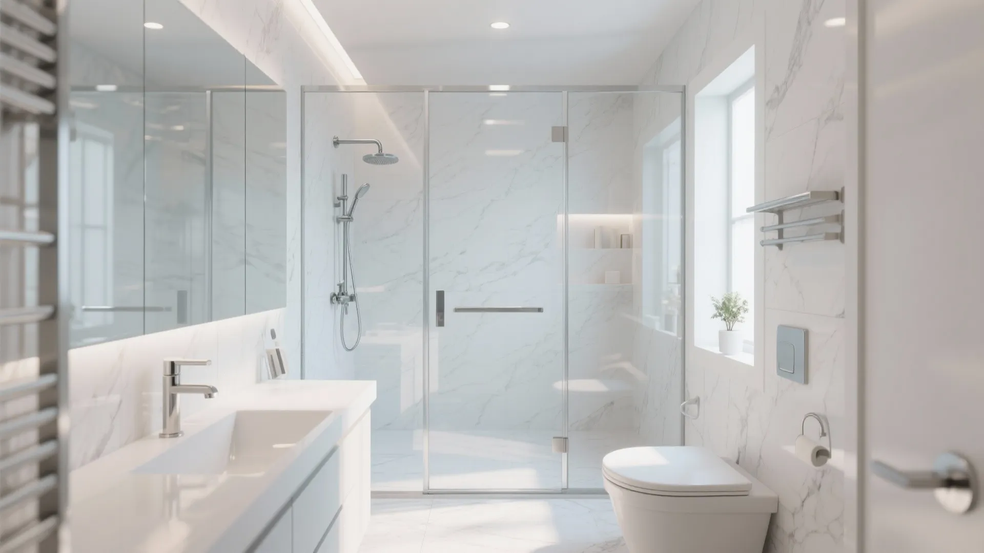 Clear Glass Shower Partitions