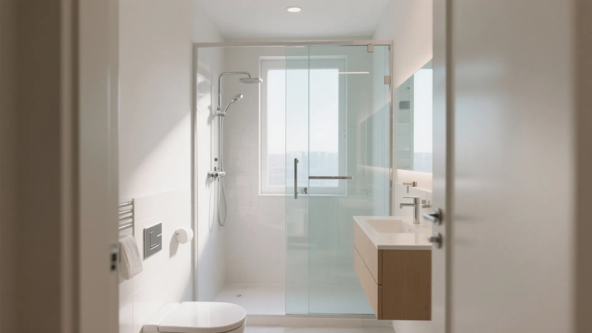 4. Glass Showers & Light Flow