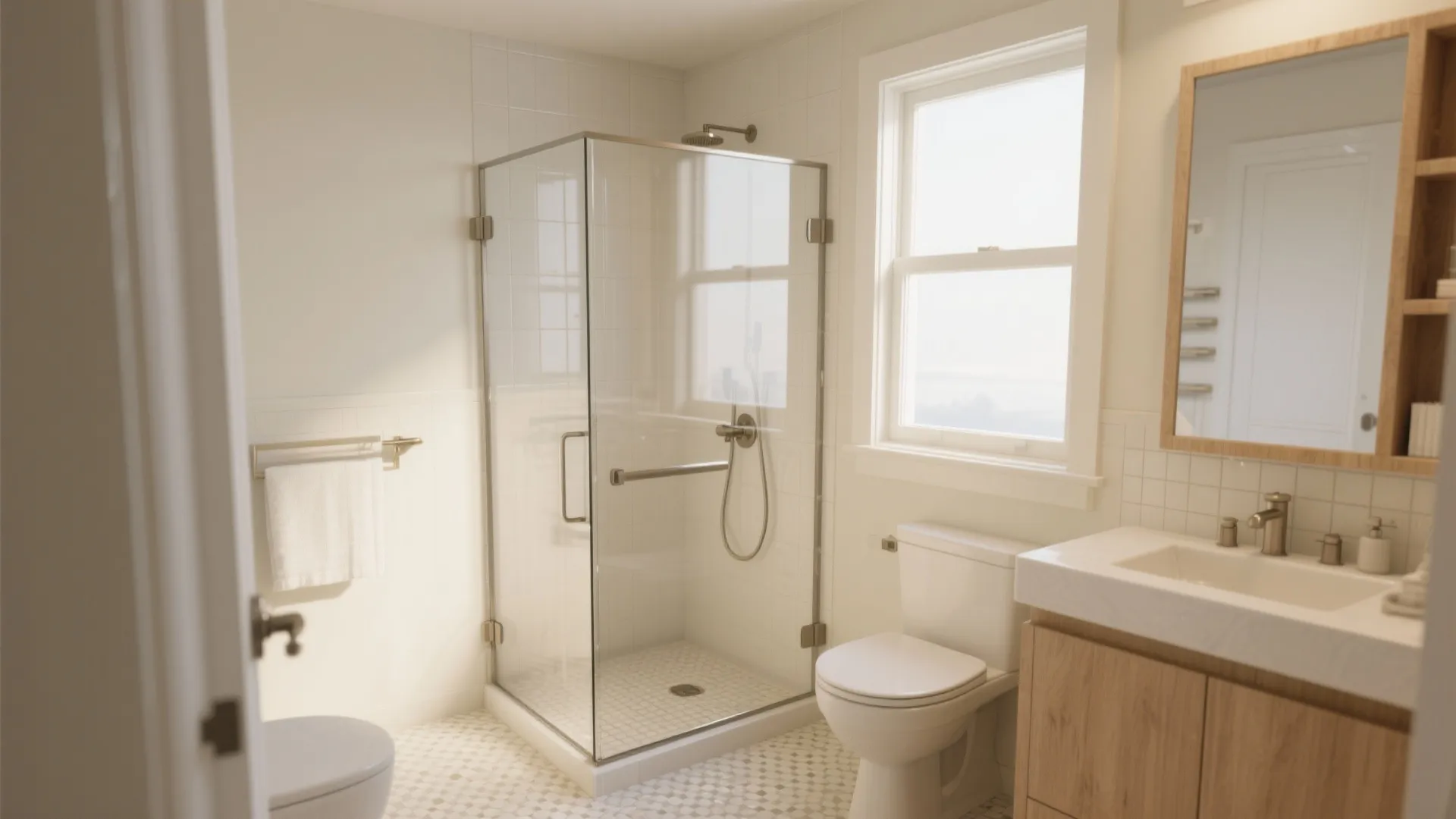 Frameless Glass Shower And Clear Sightlines