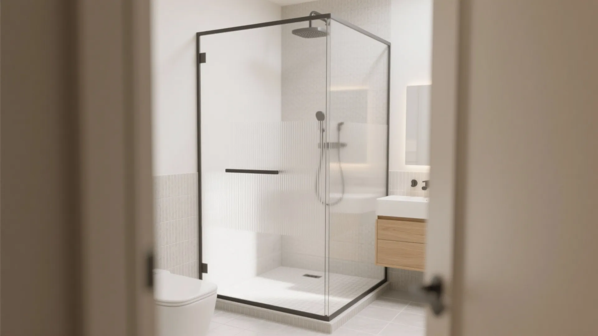 Frameless Glass Shower for a Bigger Feel