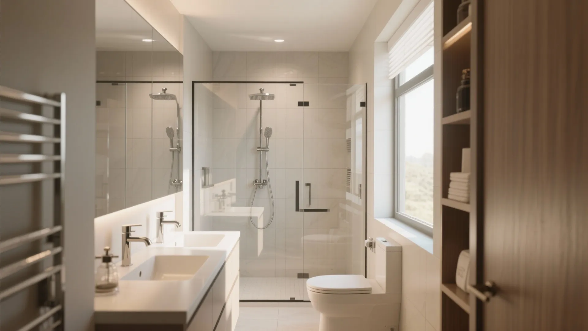 3. Glass Shower Walls to Open Up the View