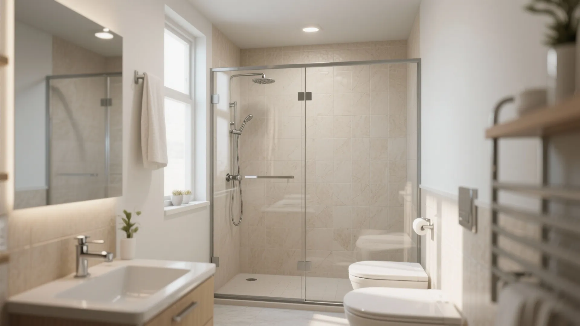 Idea 2: Glass Shower Divider