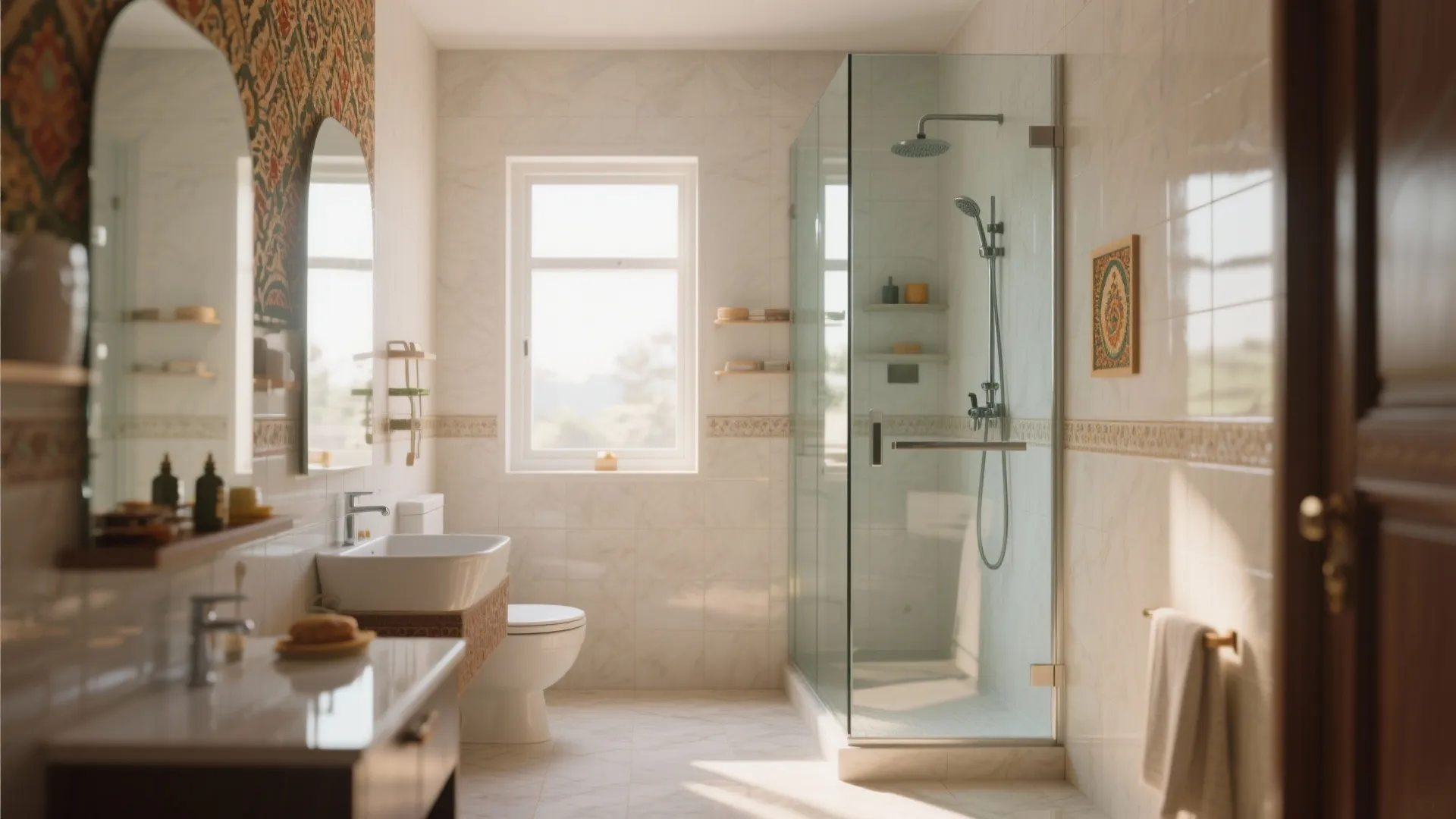 2. Glass Shower Enclosure for Visual Openness