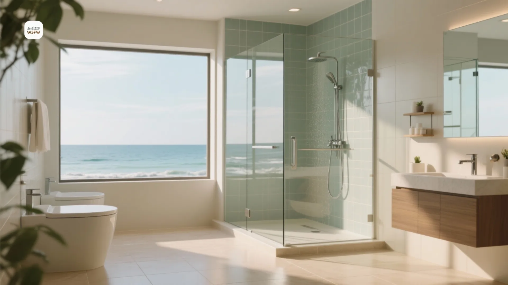 Glass partition for shower area