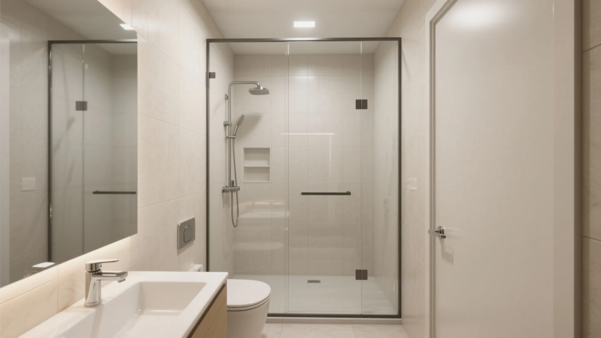 7. Glass Shower Panels Instead of Curtains