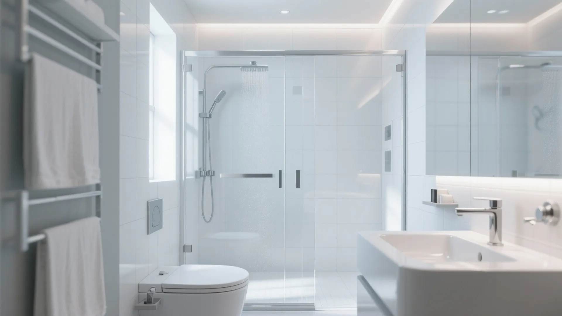 Glass shower partition