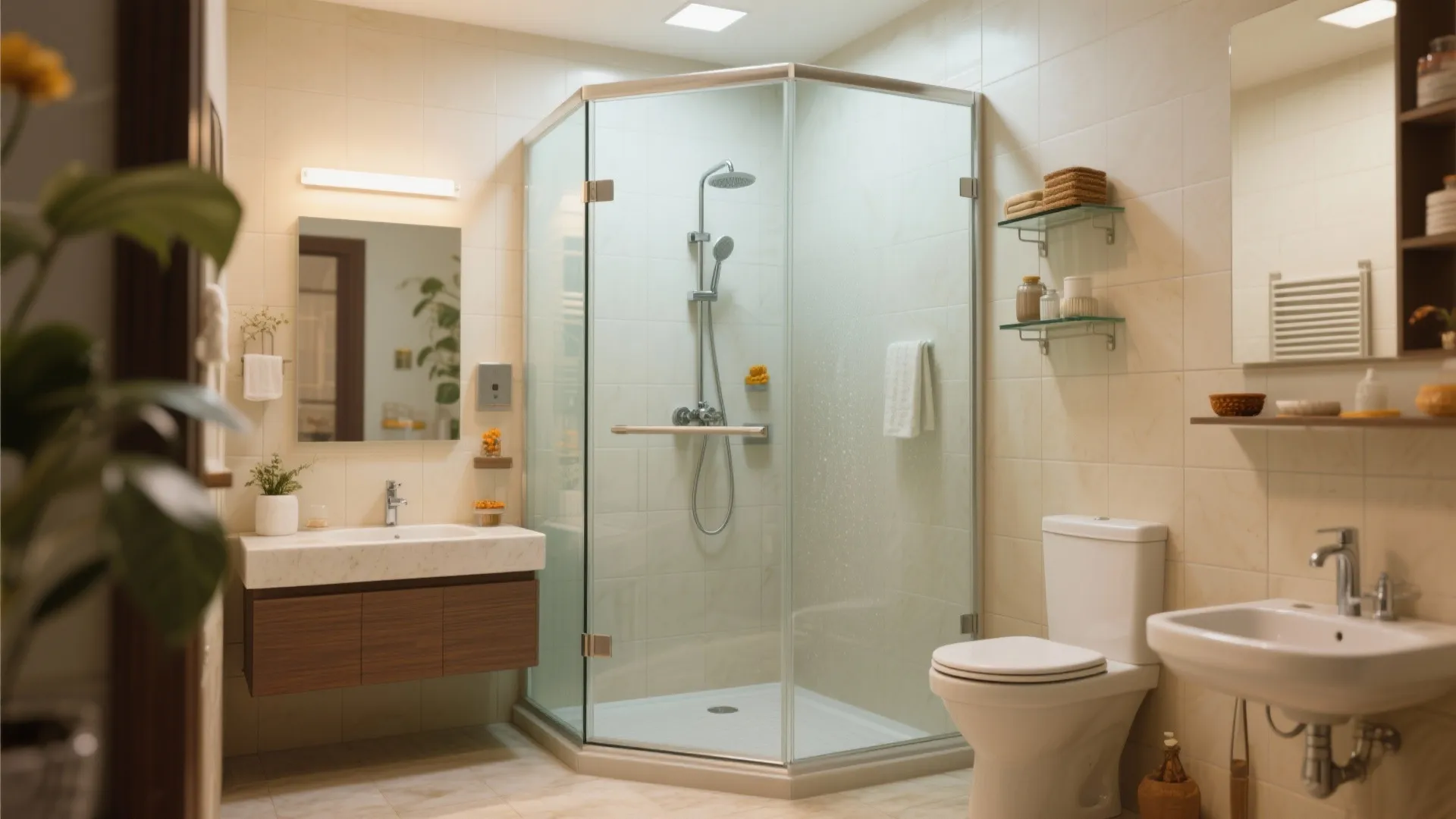 Glass shower partitions
