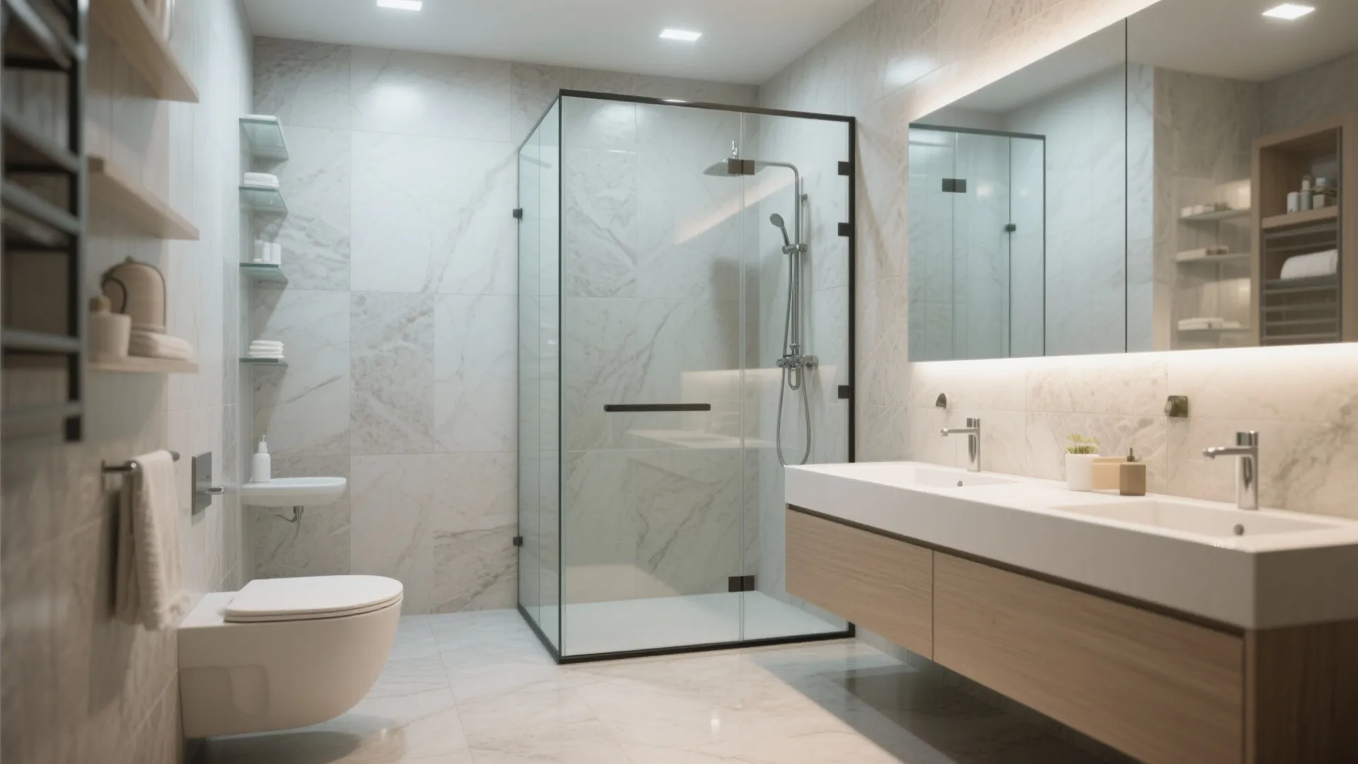 Glass shower partitions