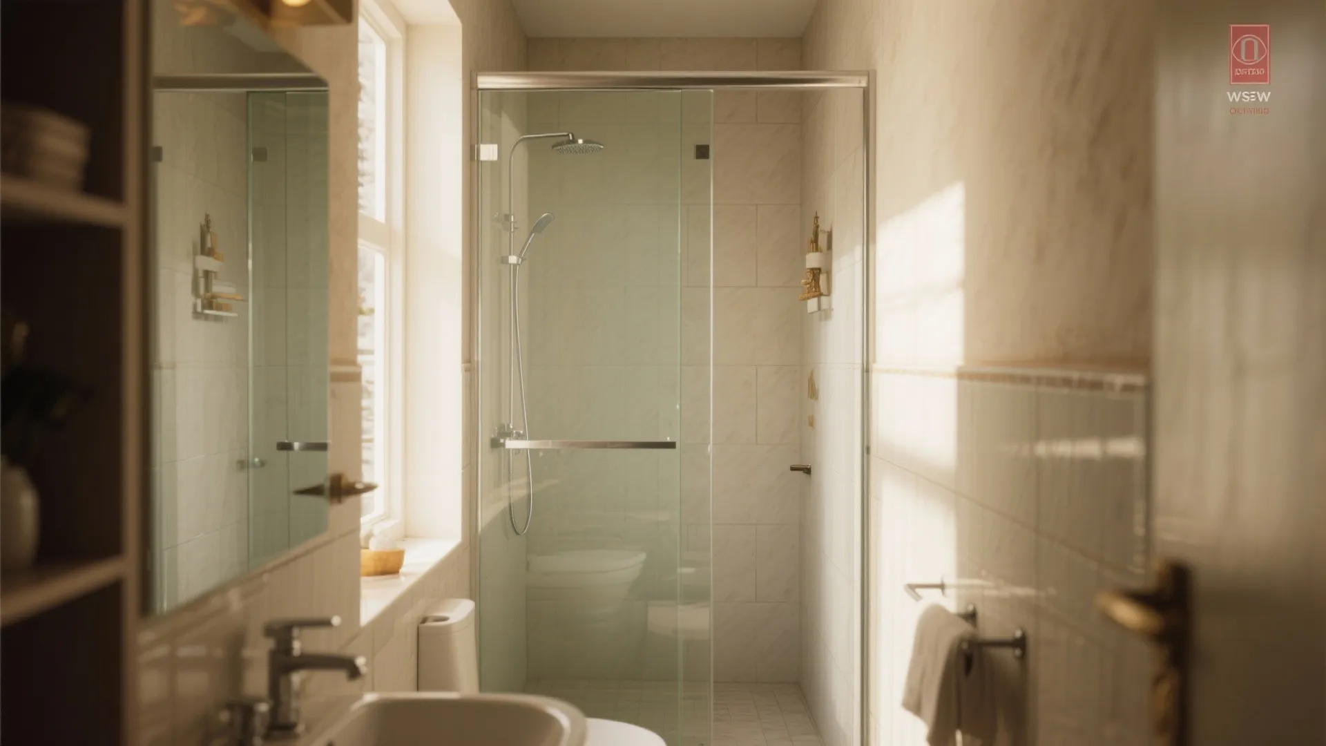 Glass Shower Partition Instead of Curtains