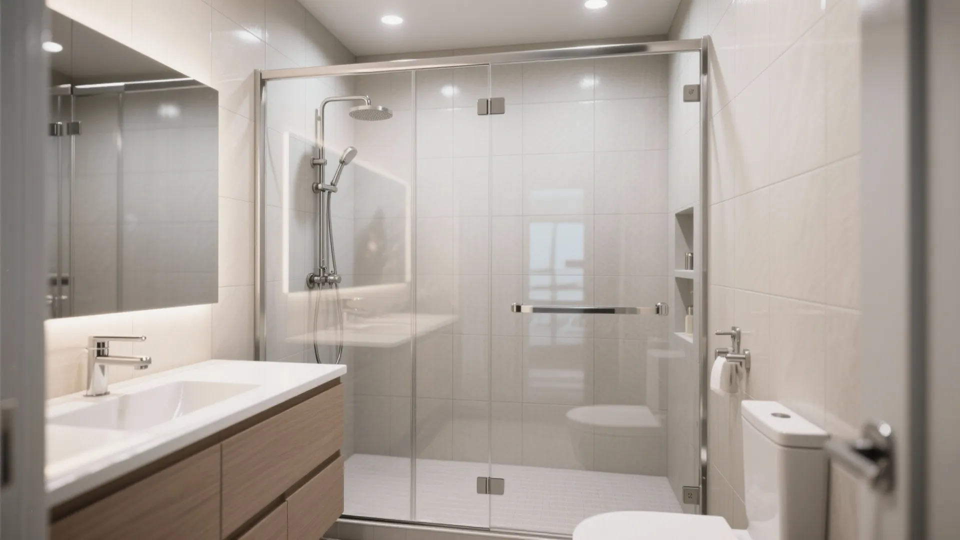 Glass shower enclosure