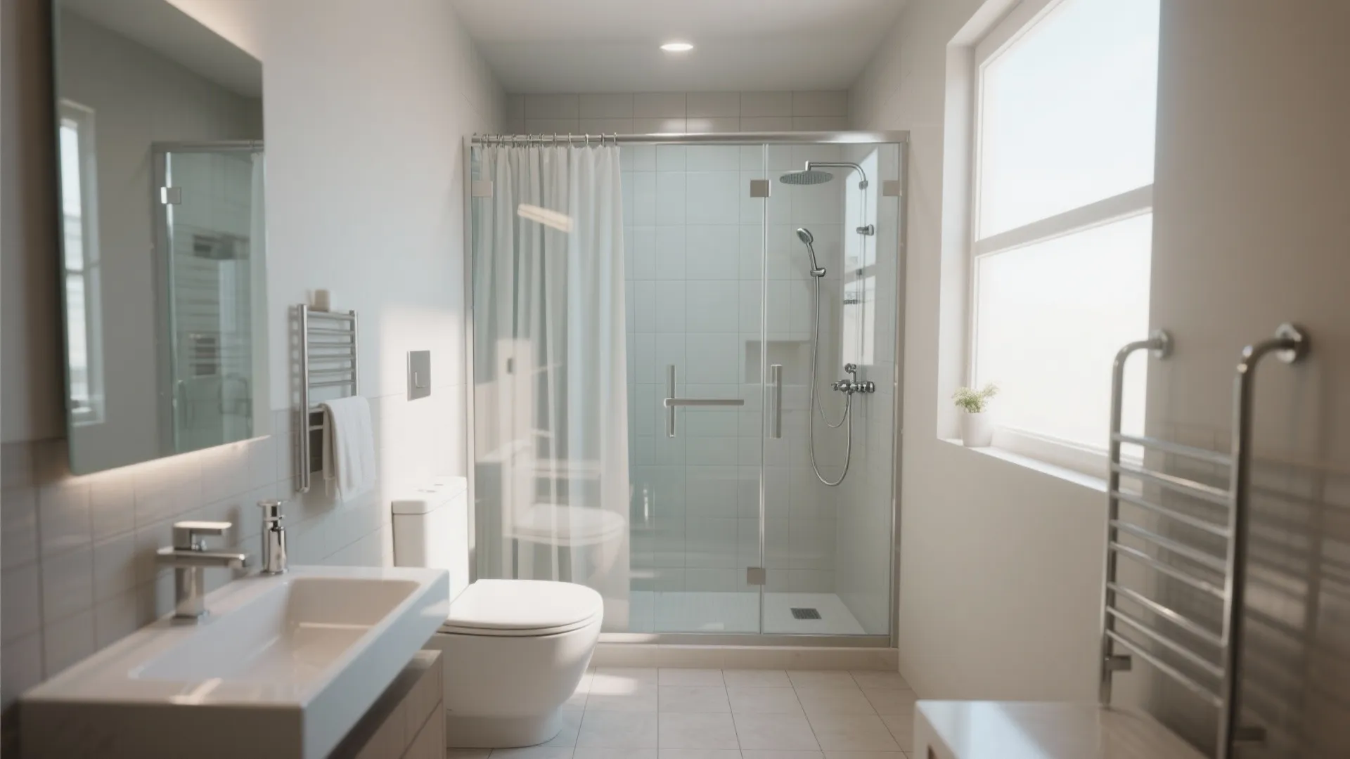 8. Glass shower walls instead of curtains