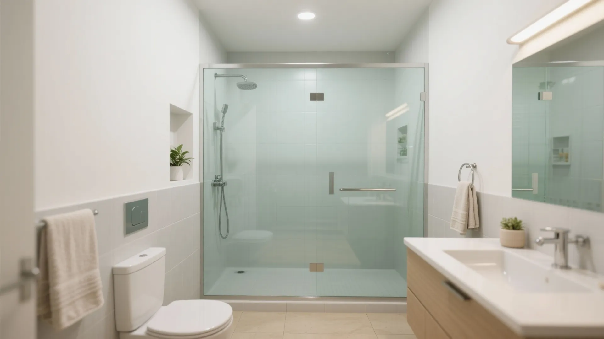 Glass Shower and Light Illusions