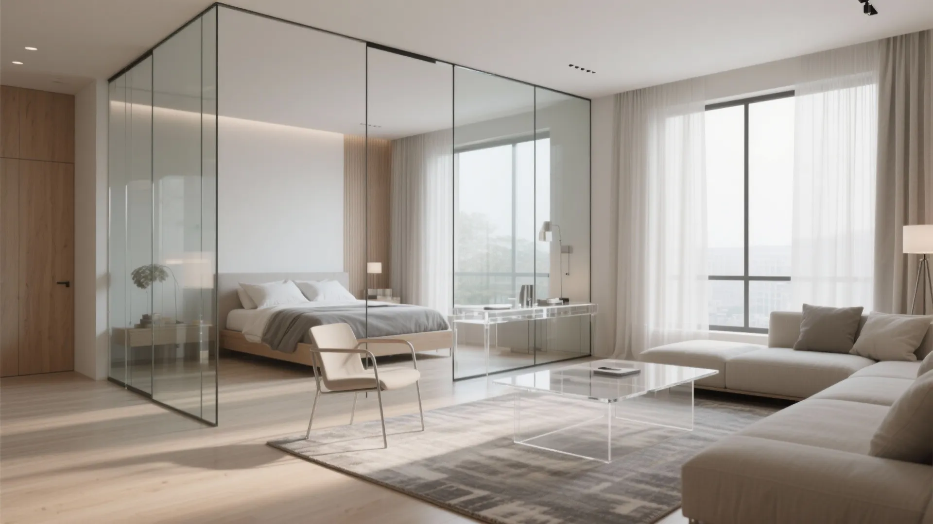 Clear lines and glass to open sightlines