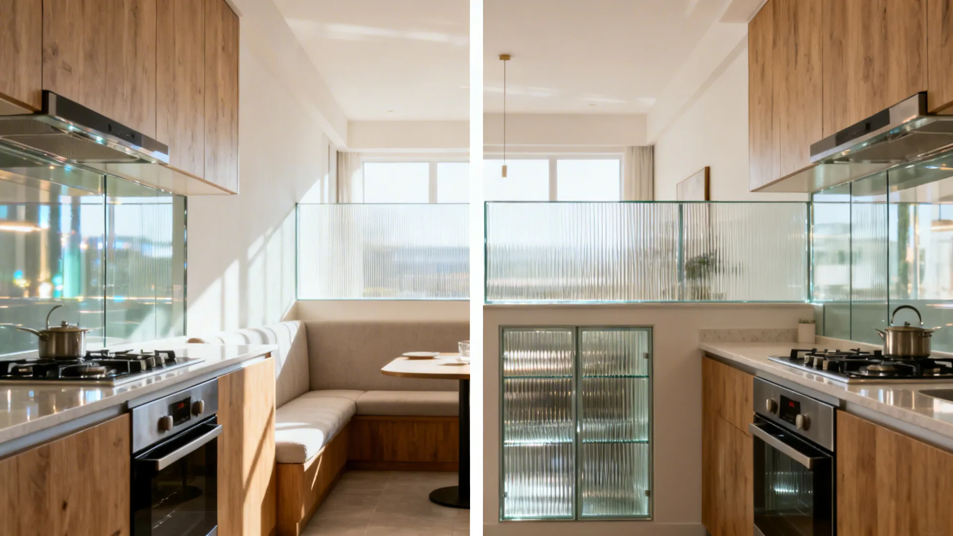 Glass features to extend sightlines