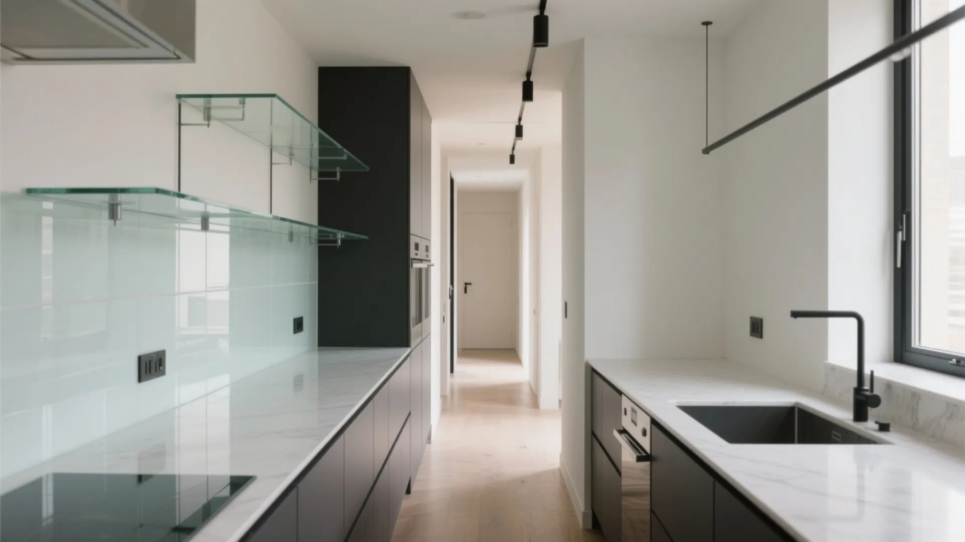 Frameless sightlines and glass accents