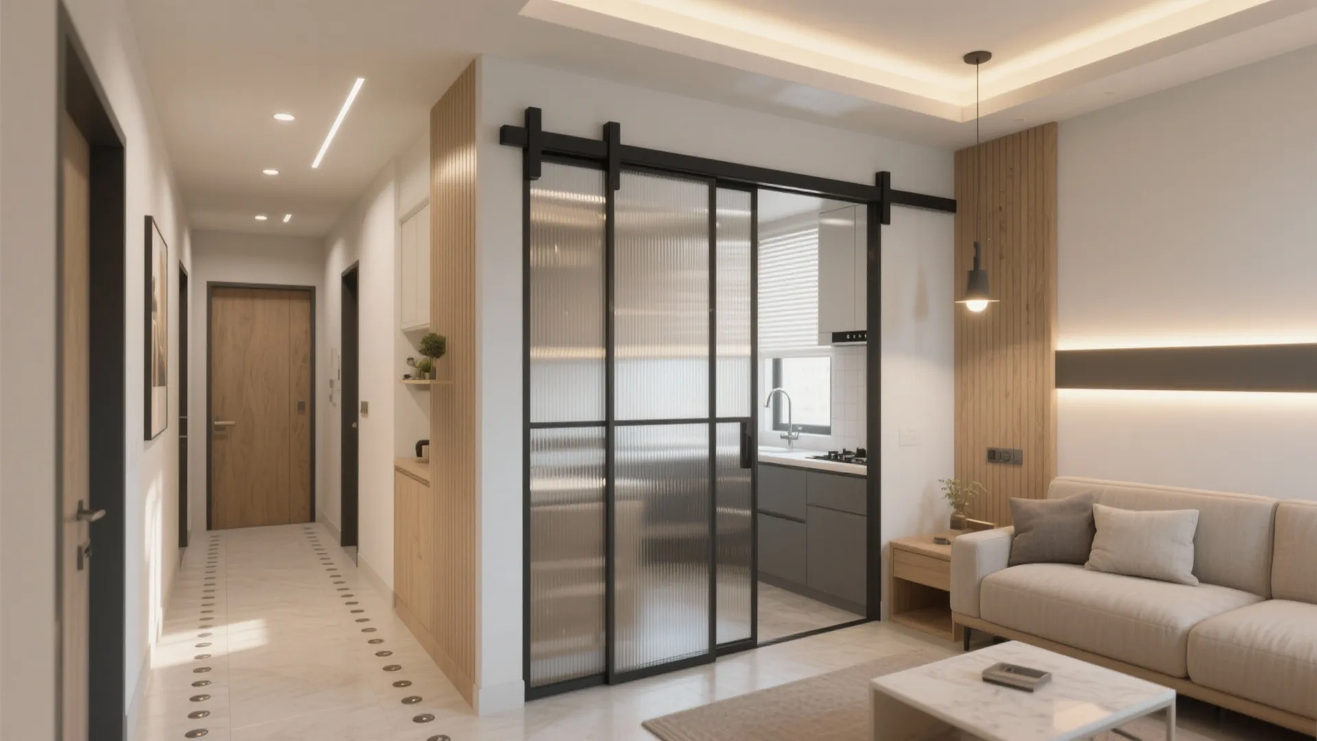 Sliding Doors, Glass, and Light to Expand Space