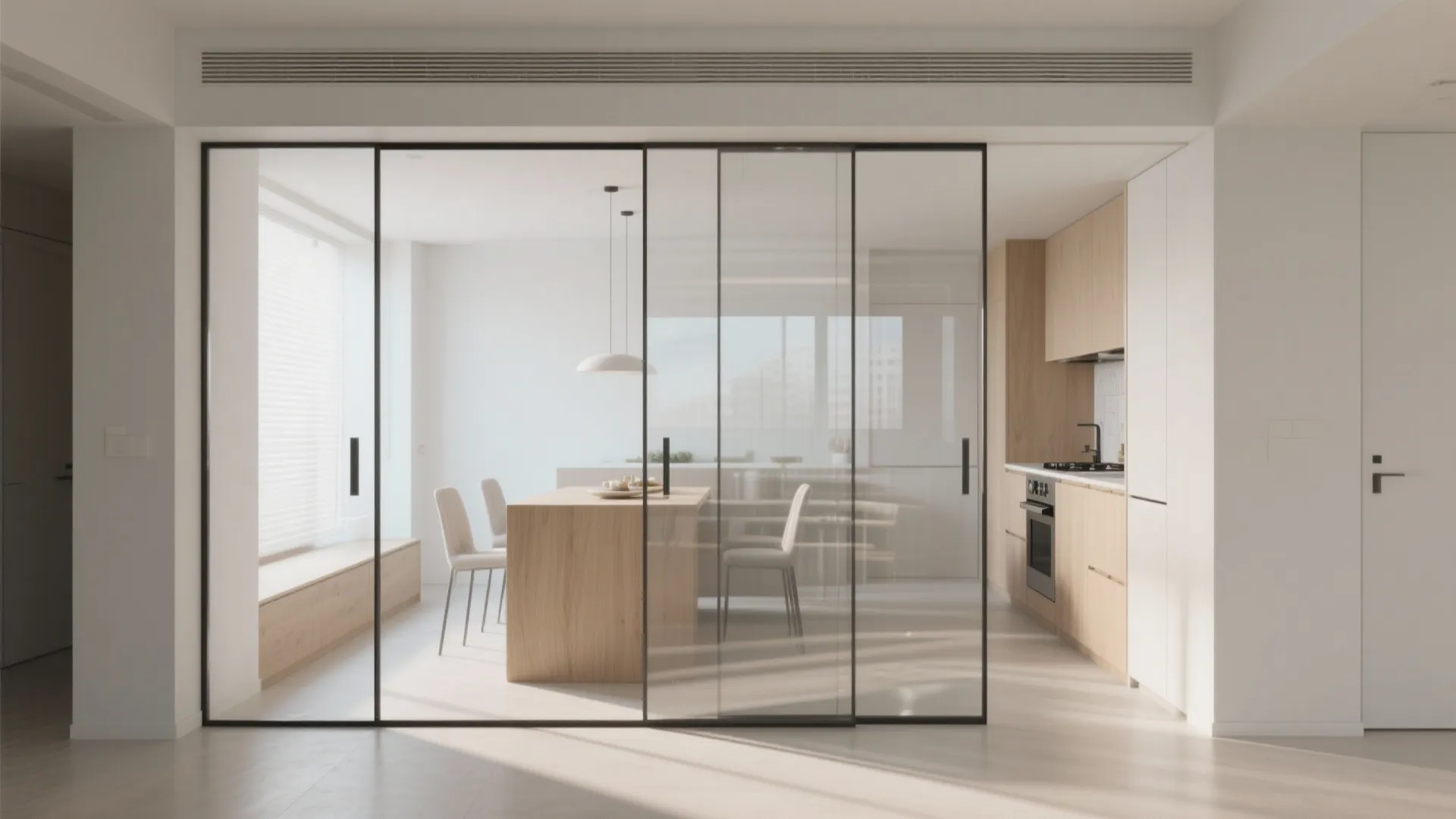 Glass Sliding Door Partition
