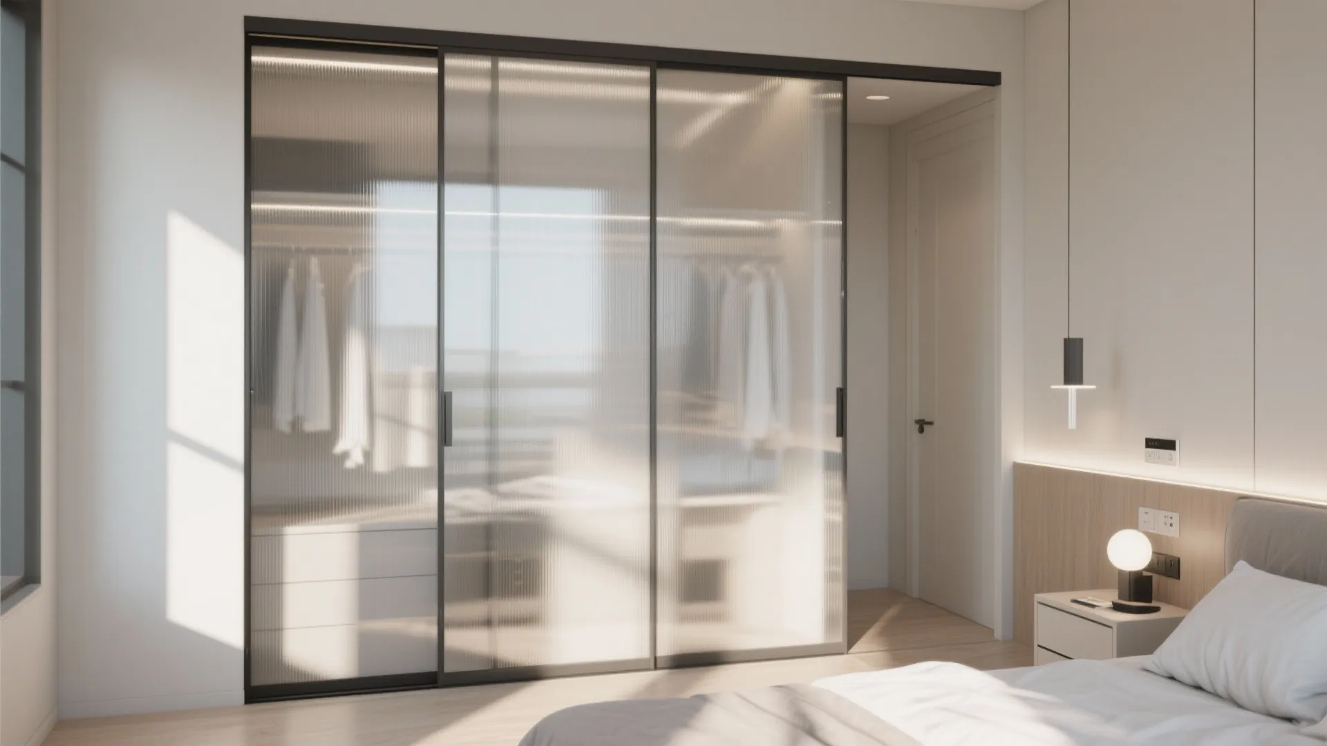 Sliding Door Wardrobe with Glass Panels