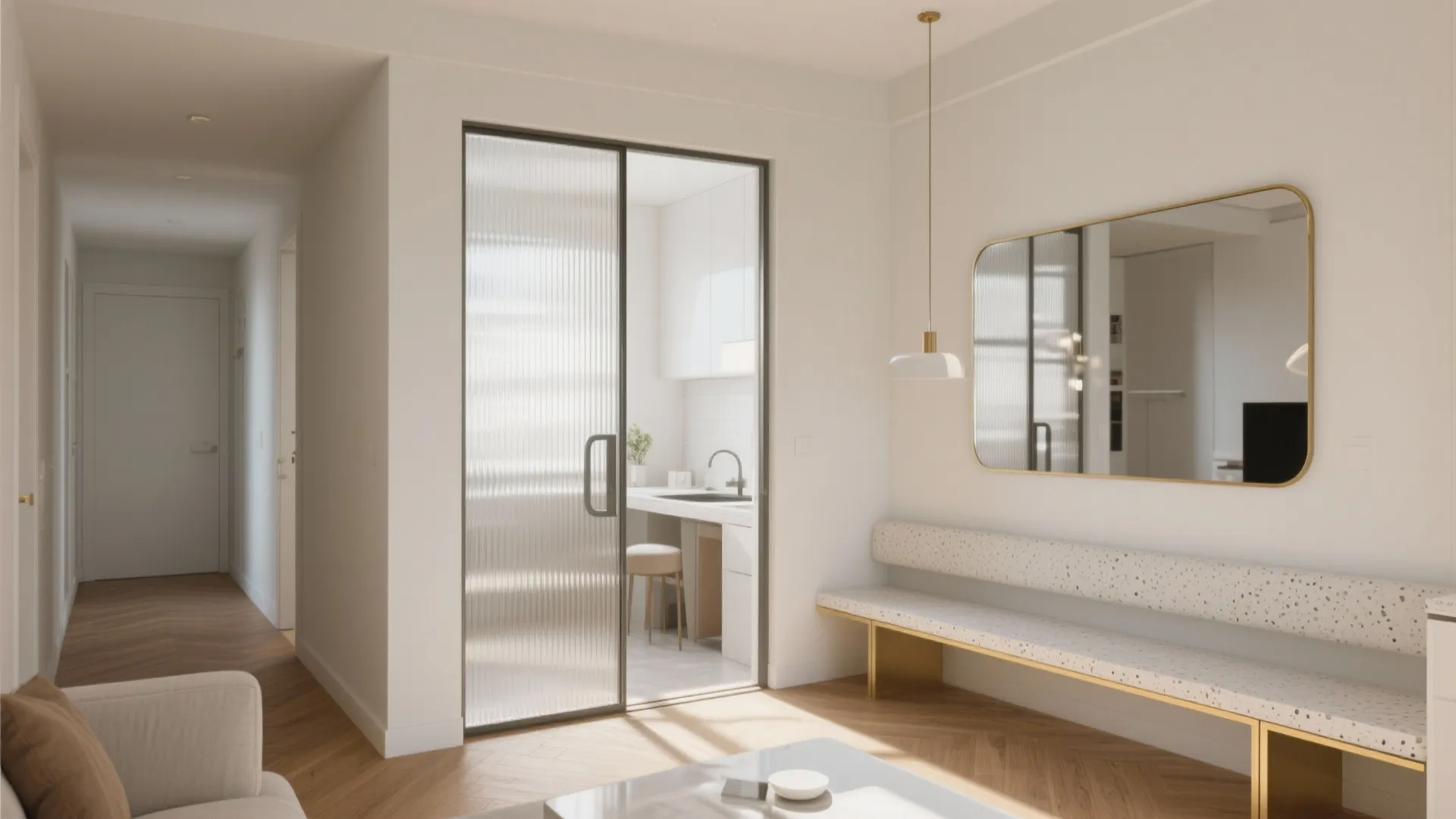 Light, Glass, and Reflective Surfaces to Double the Sense of Space