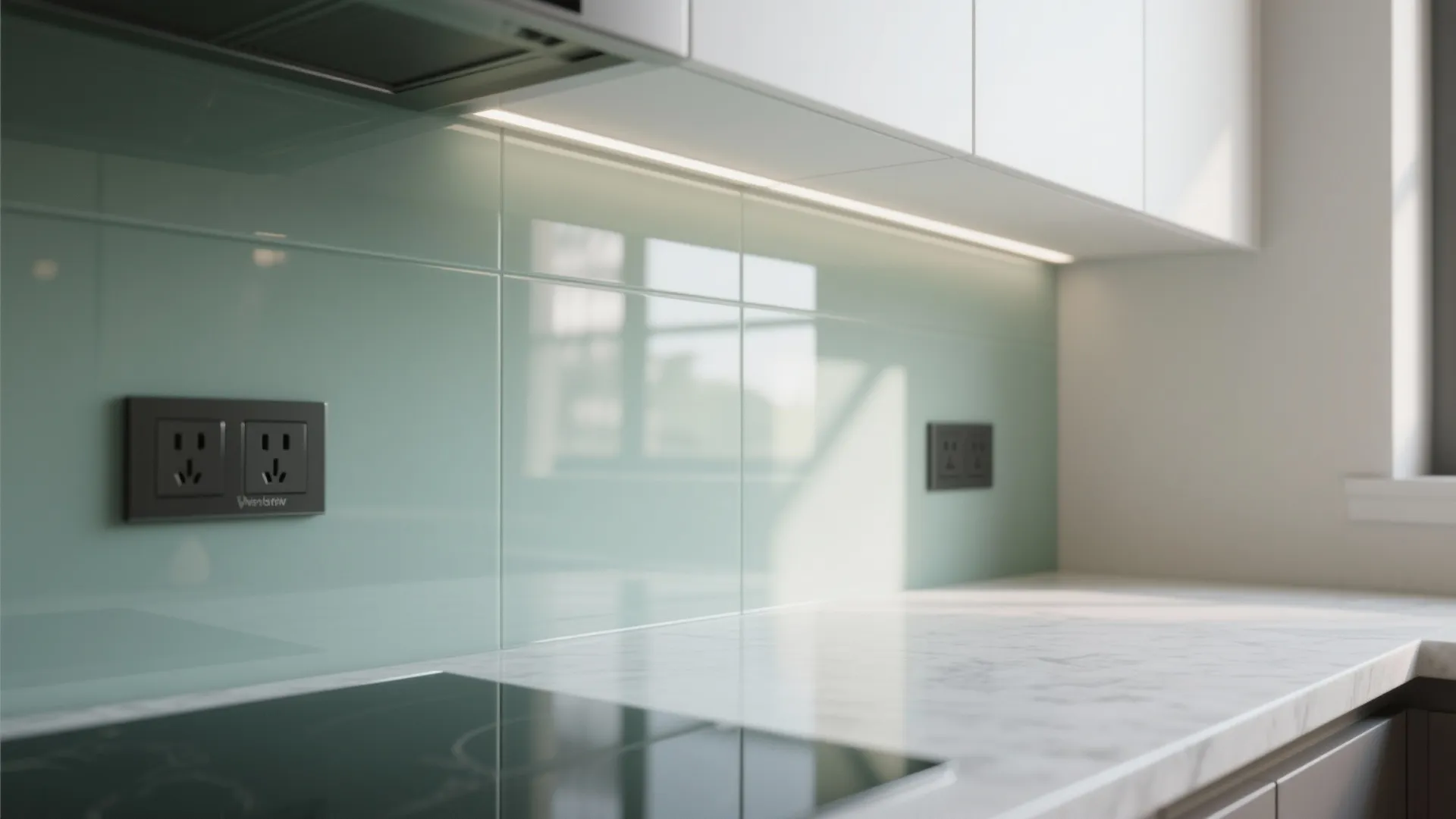 The airy feel of a glass backsplash