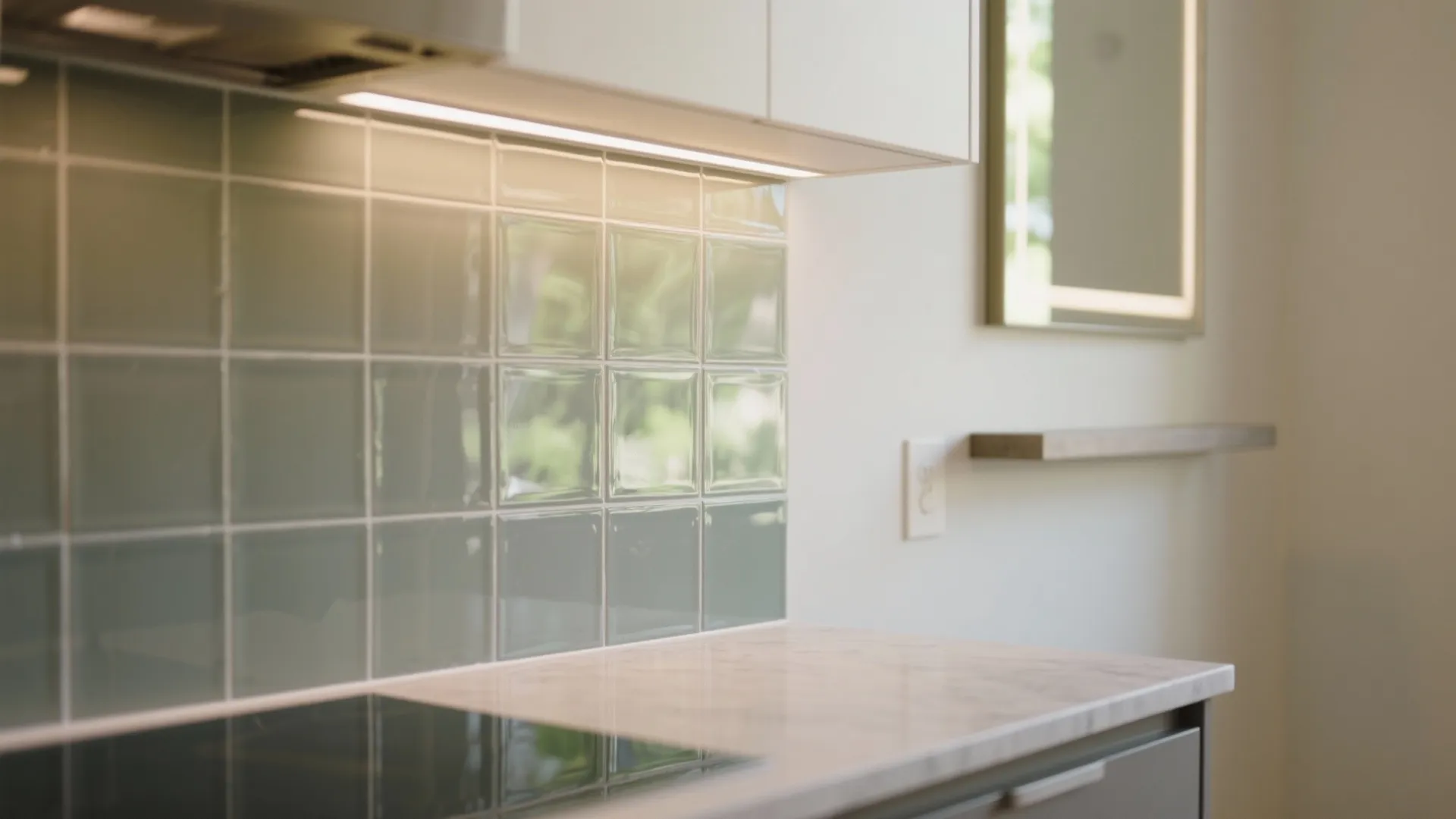 See-through moves: glass backsplash, mirrors, and brighter light
