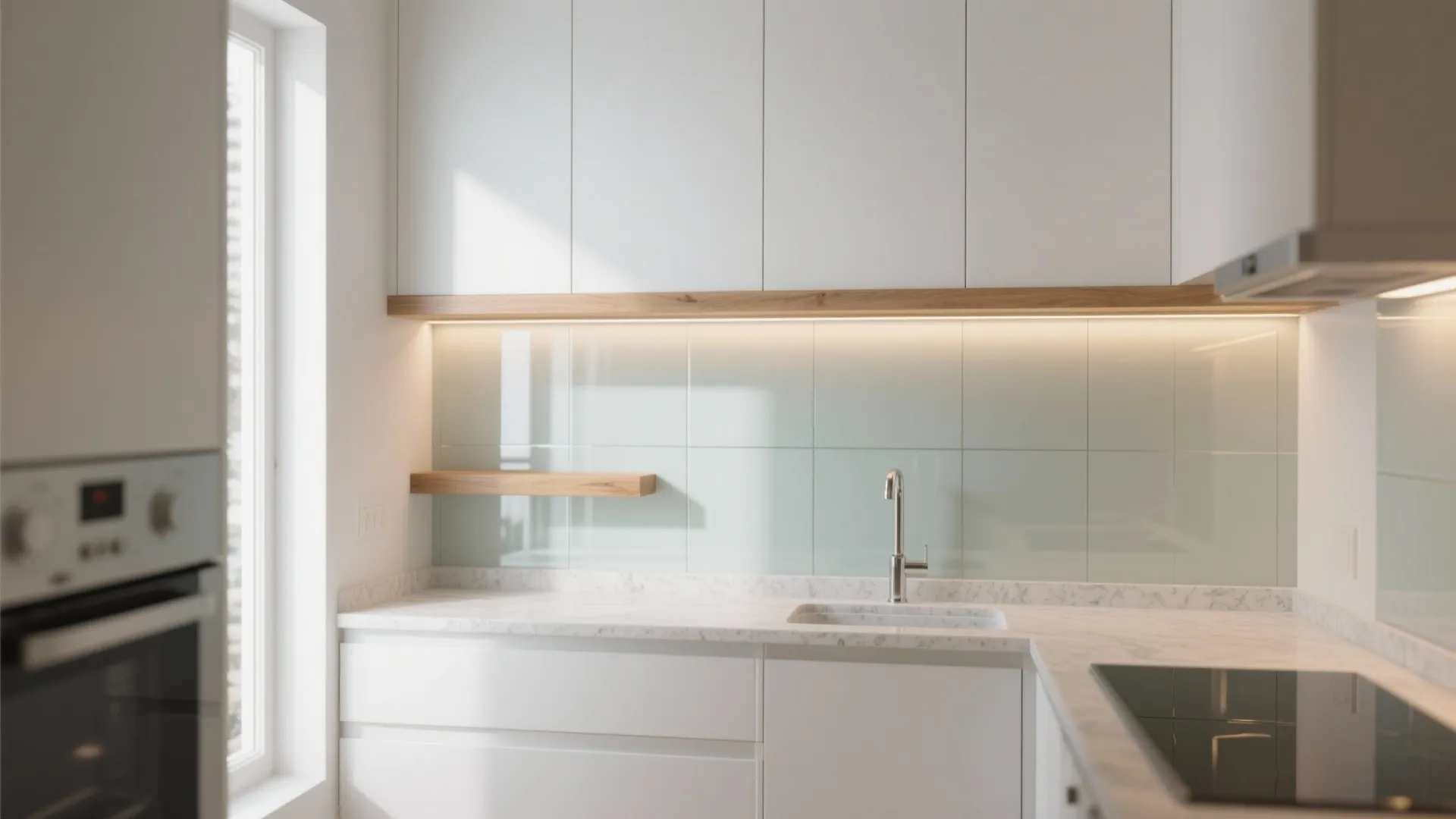 Glass Backsplash for Light and Depth