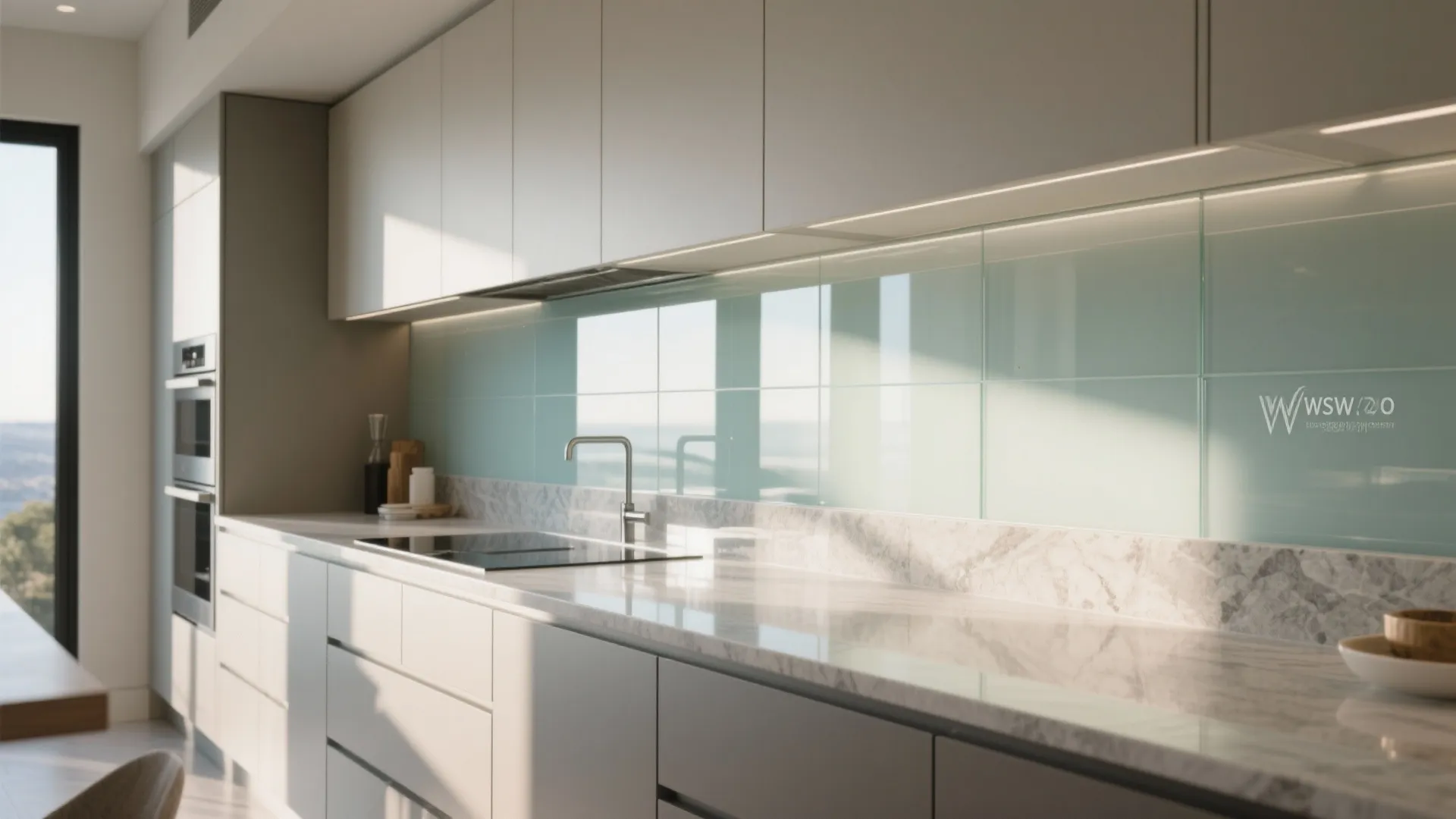 The Airy Glow of a Glass Backsplash