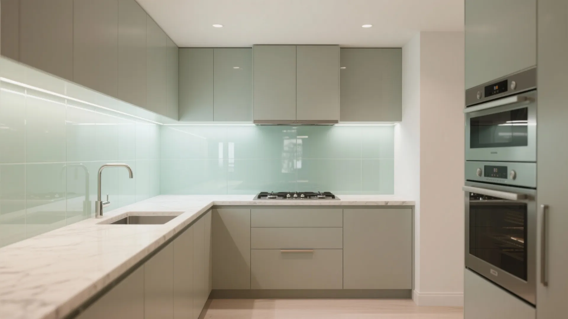 Glass Backsplash and Light-Bouncing Surfaces