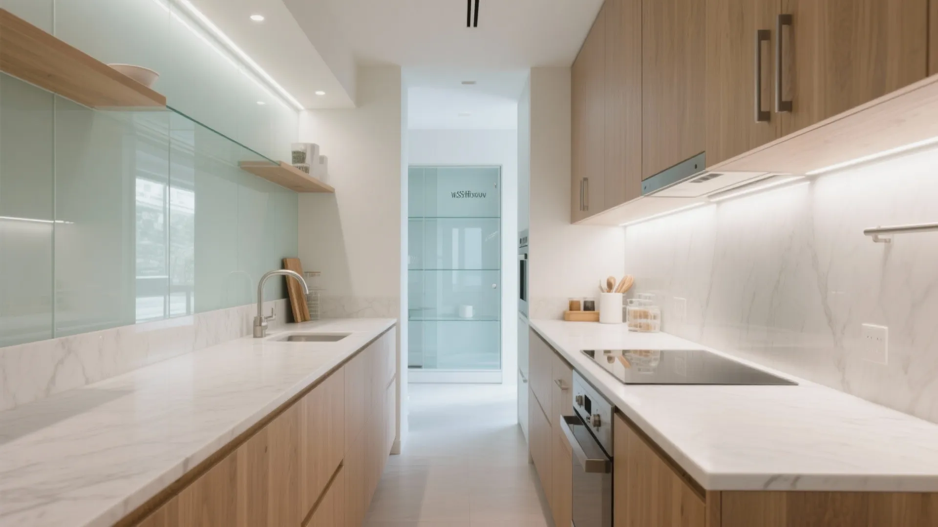 Brighter Kitchen With a Glass Backsplash and Open Ends