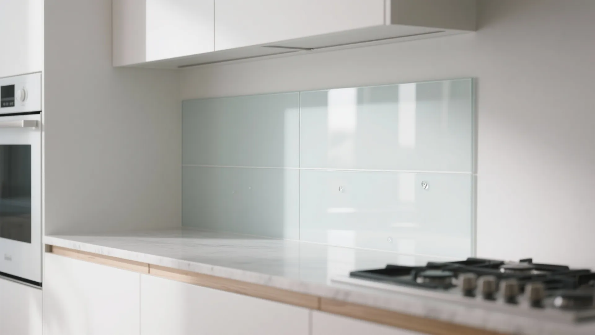 Glass Backsplash for Light, Depth, and Easy Cleaning