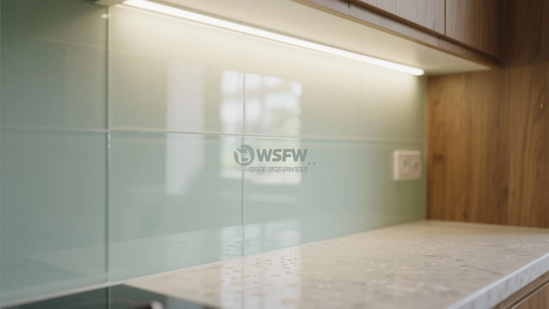 Glass backsplash and reflective surfaces to boost light