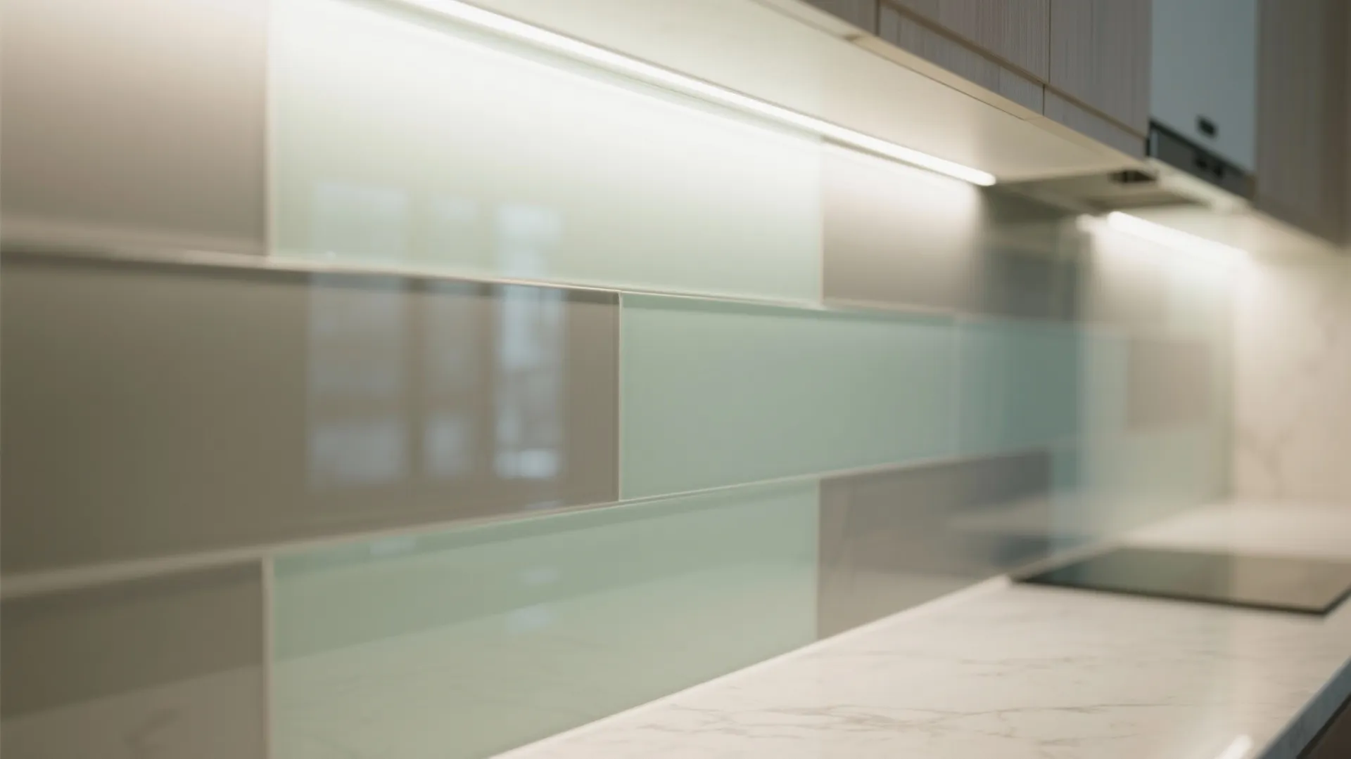 Glass Backsplash for Airy, Easy-Clean Walls