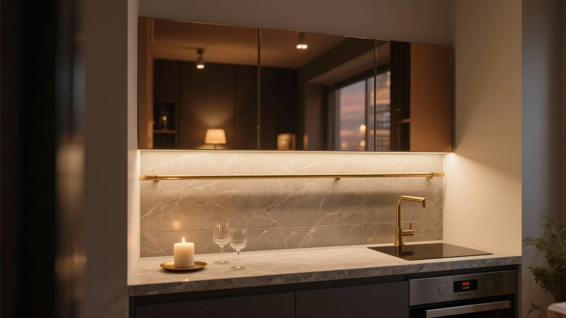 Mirrored or Glass Backsplash Brilliance