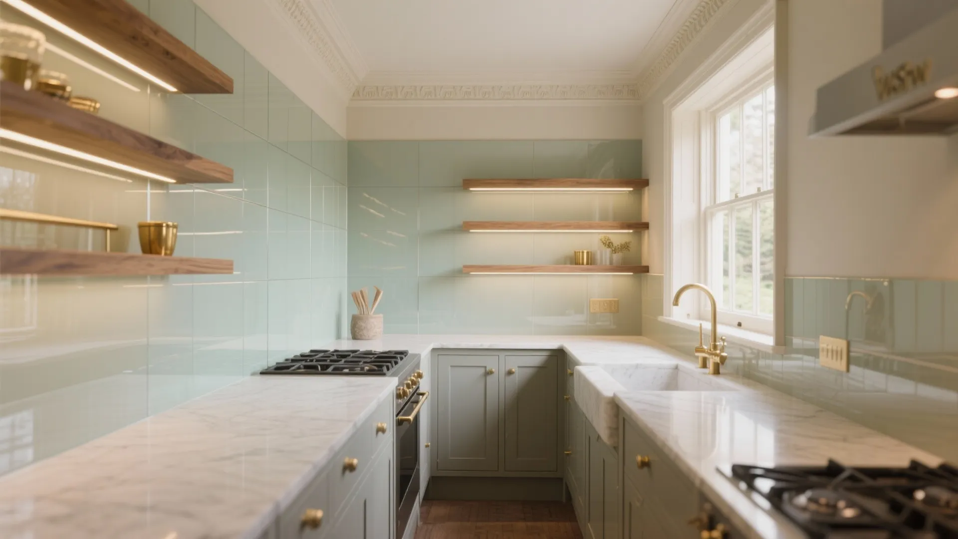 The lightness of glass splashbacks