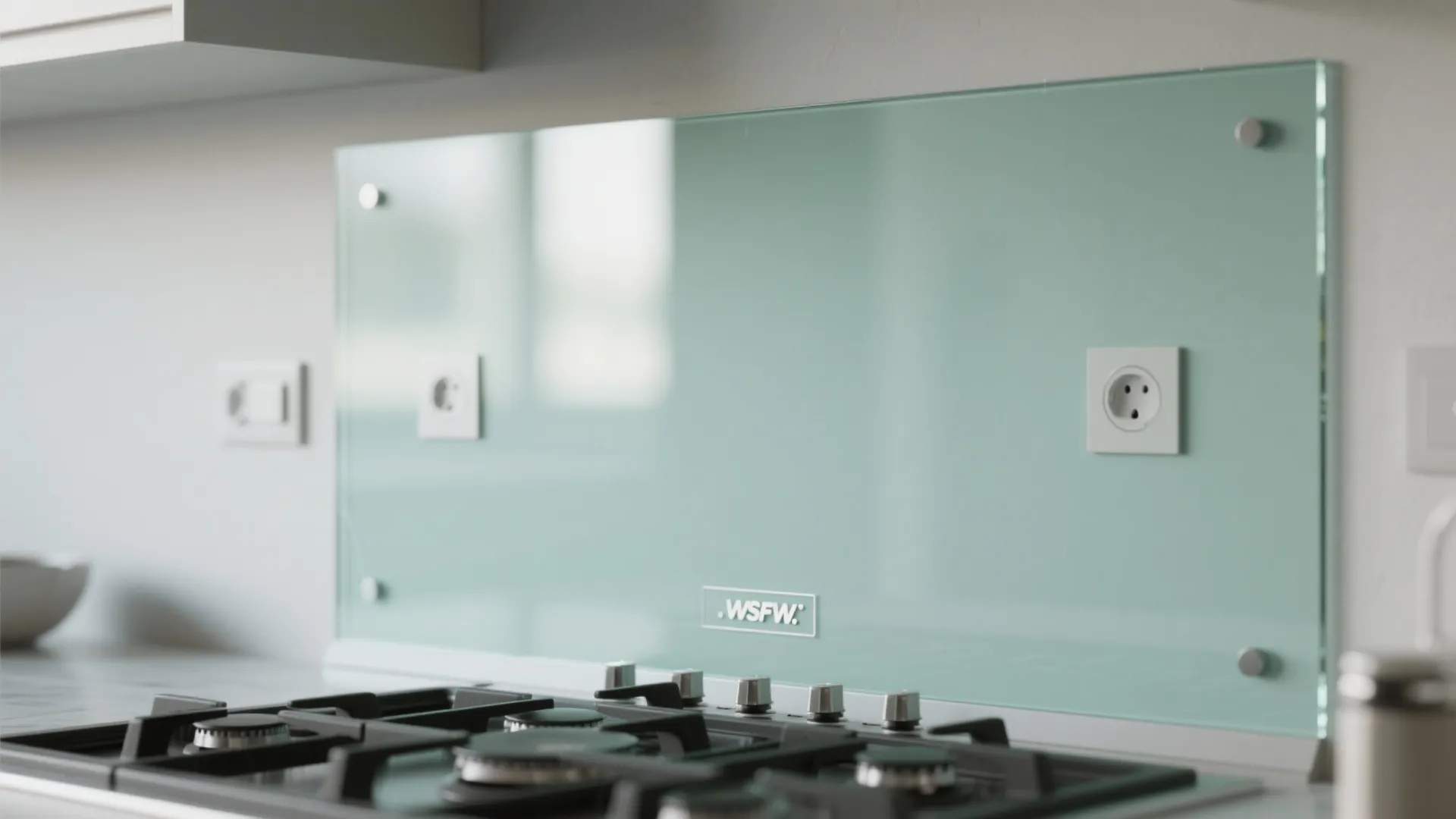 Glass splashback for a brighter galley