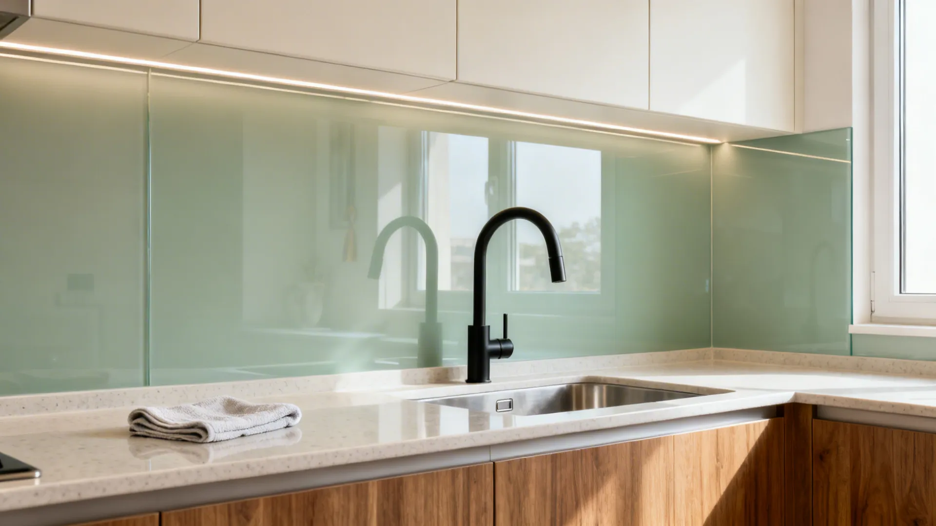 Glass splashbacks for brighter, cleaner backs
