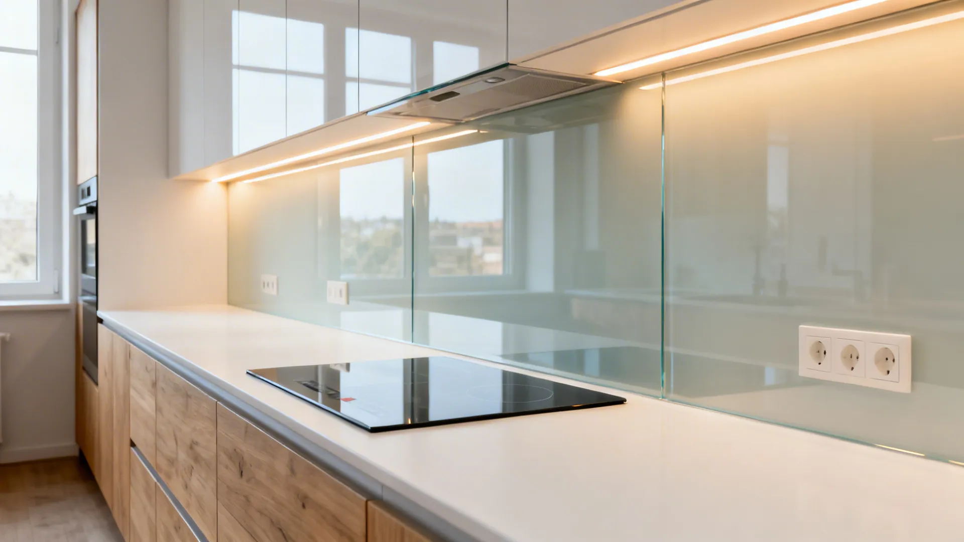 Transparent Surfaces: Glass Splashbacks and Light Play